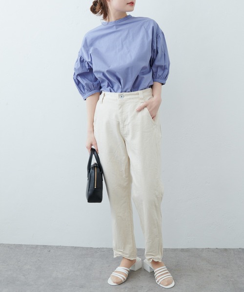 PUAL CE CIN（ピュアルセシン）の「インドポプリン2WAYブラウス（シャツ/ブラウス・レディース・ホワイト/ブラック/ブルー/ピンク・FREE）」の17枚目の写真