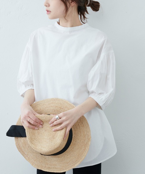 PUAL CE CIN（ピュアルセシン）の「インドポプリン2WAYブラウス（シャツ/ブラウス・レディース・ホワイト/ブラック/ブルー/ピンク・FREE）」の7枚目の写真