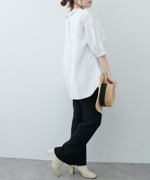 PUAL CE CIN（ピュアルセシン）の「インドポプリン2WAYブラウス（シャツ/ブラウス・レディース・ホワイト/ブラック/ブルー/ピンク・FREE）」の10枚目の写真