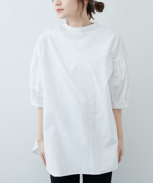 PUAL CE CIN（ピュアルセシン）の「インドポプリン2WAYブラウス（シャツ/ブラウス・レディース・ホワイト/ブラック/ブルー/ピンク・FREE）」の21枚目の写真