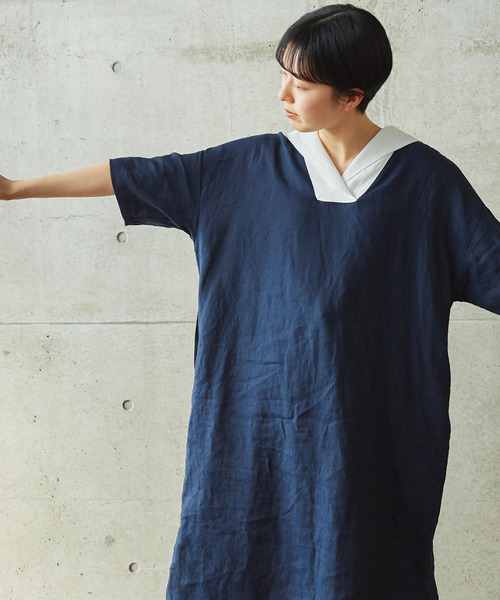 PAR ICI（パーリッシィ）の「サフィランリネン セーラーカラー