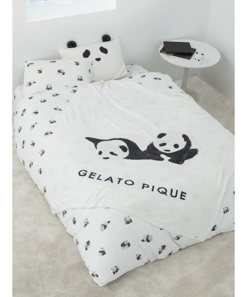 新品 ジェラートピケ パンダ柄ベッドカバー３点セット シングルサイズ gelato pique Sleep（ジェラートピケスリープ）の「【Sleep