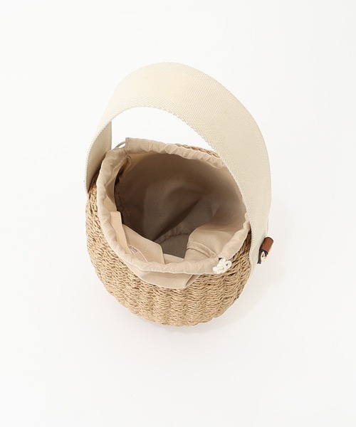 one after another NICE CLAUP（ワンアフターアナザーナイスクラップ）の「2way雑材ショルダーバック（かごバッグ・レディース・アイボリー/ブラック・FREE）」の14枚目の写真