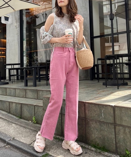 one after another NICE CLAUP（ワンアフターアナザーナイスクラップ）の「2way雑材ショルダーバック（かごバッグ・レディース・アイボリー/ブラック・FREE）」の18枚目の写真