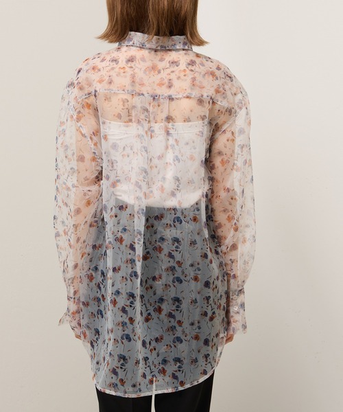 Lui's(ルイス)の「フラワープリントオーガンジーシャツ(シャツ/ブラウス・レディース・ホワイト/ブラック・FREE)」の16枚目の写真