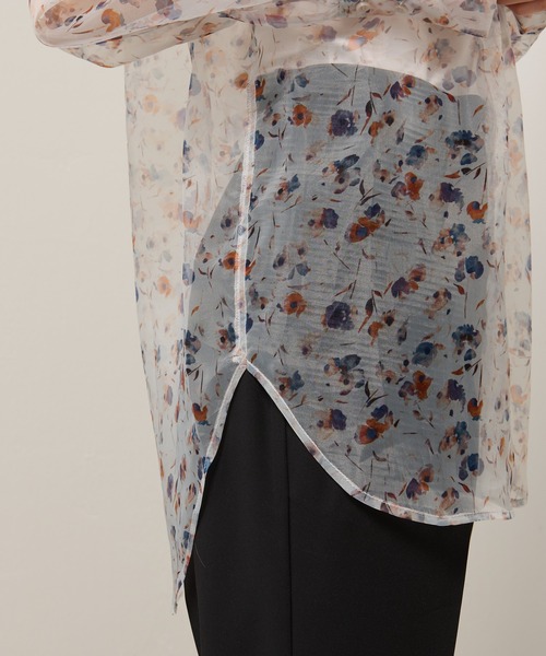 Lui's(ルイス)の「フラワープリントオーガンジーシャツ(シャツ/ブラウス・レディース・ホワイト/ブラック・FREE)」の9枚目の写真