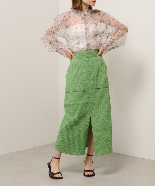 Lui's(ルイス)の「フラワープリントオーガンジーシャツ(シャツ/ブラウス・レディース・ホワイト/ブラック・FREE)」の14枚目の写真