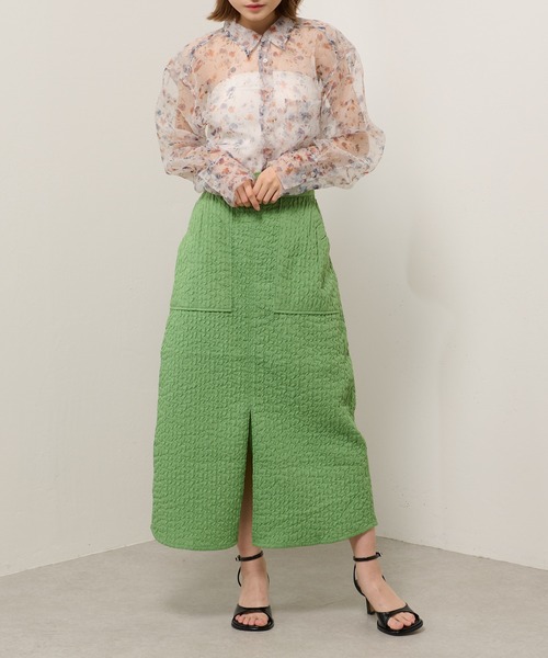 Lui's(ルイス)の「フラワープリントオーガンジーシャツ(シャツ/ブラウス・レディース・ホワイト/ブラック・FREE)」の5枚目の写真