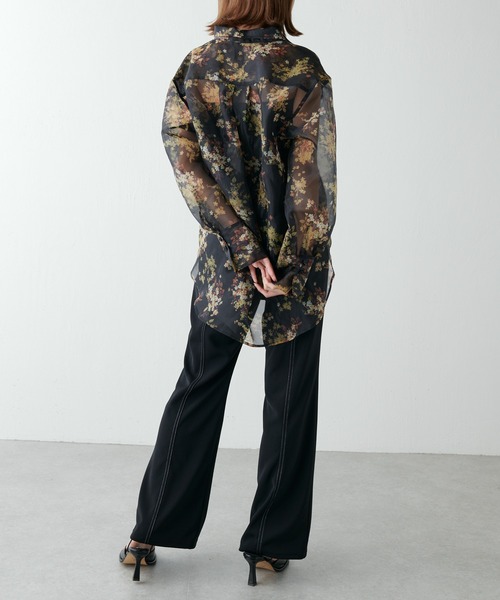 Lui's(ルイス)の「フラワープリントオーガンジーシャツ(シャツ/ブラウス・レディース・ホワイト/ブラック・FREE)」の20枚目の写真