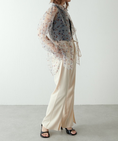 Lui's(ルイス)の「フラワープリントオーガンジーシャツ(シャツ/ブラウス・レディース・ホワイト/ブラック・FREE)」の22枚目の写真