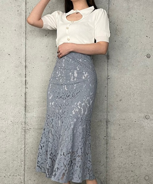 titty＆Co. PETIT by poyo（ティティーアンドコープティバイポヨ）の「【titty&Co.PETIT by POYO】デコルテオープンニットトップス（ニット/セーター・レディース・ホワイト/ブラック・FREE）」の19枚目の写真