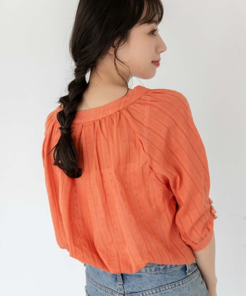 fifth(フィフス)の「ドット刺繍キーネックブラウス(シャツ/ブラウス・レディース・ホワイト/オレンジ・M)」の13枚目の写真