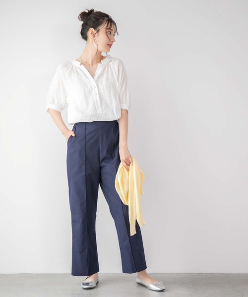 fifth(フィフス)の「ドット刺繍キーネックブラウス(シャツ/ブラウス・レディース・ホワイト/オレンジ・M)」の4枚目の写真