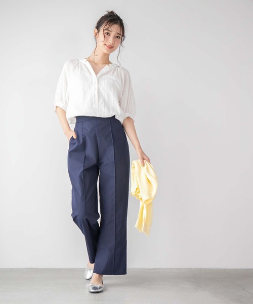 fifth(フィフス)の「ドット刺繍キーネックブラウス(シャツ/ブラウス・レディース・ホワイト/オレンジ・M)」の3枚目の写真