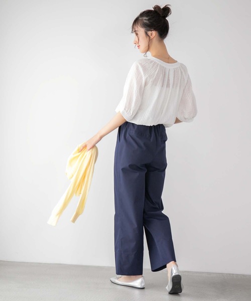 fifth(フィフス)の「ドット刺繍キーネックブラウス(シャツ/ブラウス・レディース・ホワイト/オレンジ・M)」の5枚目の写真