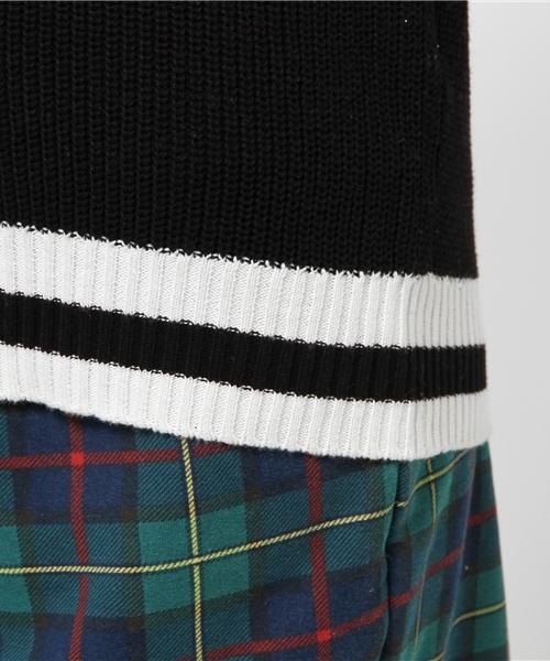 CIAOPANIC（チャオパニック）の「【Ciaopanic】深Vチルデンベスト（ニット/セーター・レディース・オフホワイト/ブラック・FREE）」の3枚目の写真