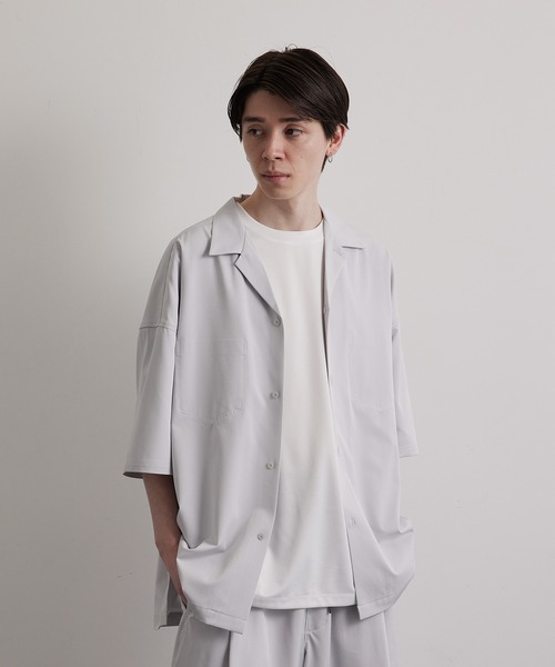 JUNRED(ジュンレッド)の「配色ダブルステッチワイドシャツ(シャツ/ブラウス・メンズ・ライトグレー/グリーン/ベージュ系その他・S/M/L)」の10枚目の写真