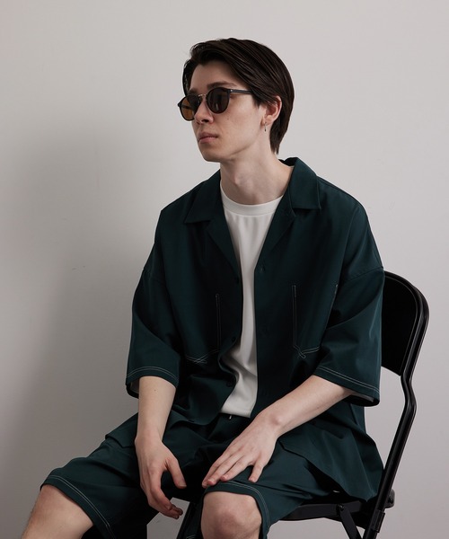 JUNRED(ジュンレッド)の「配色ダブルステッチワイドシャツ(シャツ/ブラウス・メンズ・ライトグレー/グリーン/ベージュ系その他・S/M/L)」の17枚目の写真