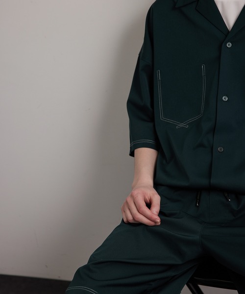 JUNRED(ジュンレッド)の「配色ダブルステッチワイドシャツ(シャツ/ブラウス・メンズ・ライトグレー/グリーン/ベージュ系その他・S/M/L)」の20枚目の写真