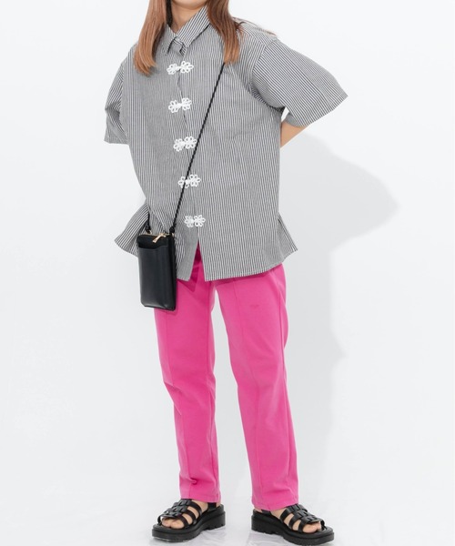 nemne store(ネンネストア)の「ストライプチャイナシャツ(シャツ/ブラウス・レディース・ブラック/ピンク/ブルー・フリー)」の19枚目の写真
