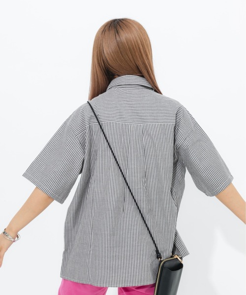 nemne store(ネンネストア)の「ストライプチャイナシャツ(シャツ/ブラウス・レディース・ブラック/ピンク/ブルー・フリー)」の8枚目の写真
