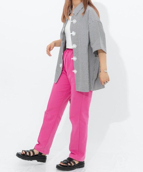 nemne store(ネンネストア)の「ストライプチャイナシャツ(シャツ/ブラウス・レディース・ブラック/ピンク/ブルー・フリー)」の20枚目の写真