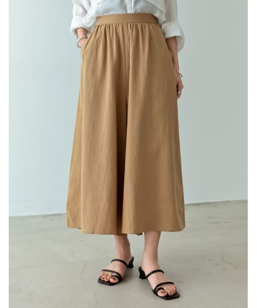 Re:EDIT（リエディ）の「[低身長/高身長サイズ有]リネンライクロングスカンツ（その他パンツ・レディース・ブラック/イエロー/ブラウン/レッド/ライトベージュ・AS/SMALL/AM/TALL/LARGE/MEDIUM）」の3枚目の写真