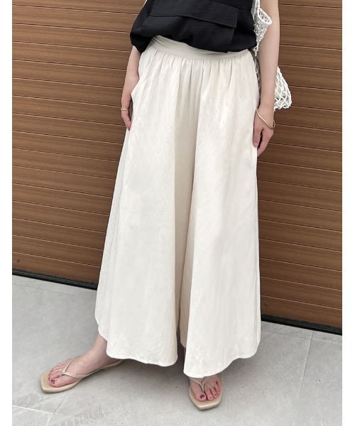 Re:EDIT（リエディ）の「[低身長/高身長サイズ有]リネンライクロングスカンツ（その他パンツ・レディース・ブラック/イエロー/ブラウン/レッド/ライトベージュ・AS/SMALL/AM/TALL/LARGE/MEDIUM）」の4枚目の写真