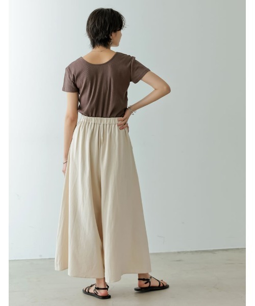 Re:EDIT（リエディ）の「[低身長/高身長サイズ有]リネンライクロングスカンツ（その他パンツ・レディース・ブラック/イエロー/ブラウン/レッド/ライトベージュ・AS/SMALL/AM/TALL/LARGE/MEDIUM）」の6枚目の写真