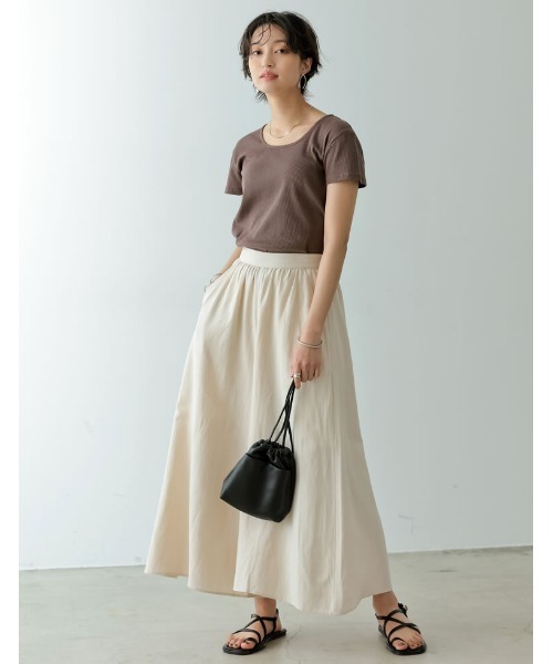 Re:EDIT（リエディ）の「[低身長/高身長サイズ有]リネンライクロングスカンツ（その他パンツ・レディース・ブラック/イエロー/ブラウン/レッド/ライトベージュ・AS/SMALL/AM/TALL/LARGE/MEDIUM）」の18枚目の写真