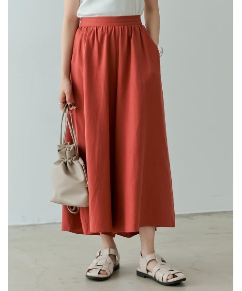 Re:EDIT（リエディ）の「[低身長/高身長サイズ有]リネンライクロングスカンツ（その他パンツ・レディース・ブラック/イエロー/ブラウン/レッド/ライトベージュ・AS/SMALL/AM/TALL/LARGE/MEDIUM）」の8枚目の写真