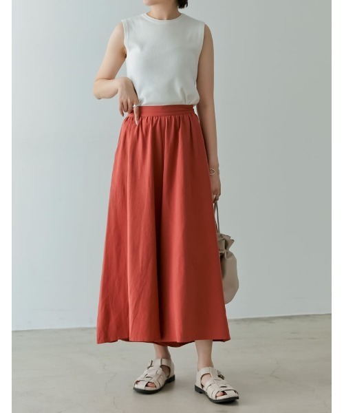 Re:EDIT（リエディ）の「[低身長/高身長サイズ有]リネンライクロングスカンツ（その他パンツ・レディース・ブラック/イエロー/ブラウン/レッド/ライトベージュ・AS/SMALL/AM/TALL/LARGE/MEDIUM）」の19枚目の写真