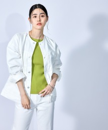 クルーネックオーバーデニムジャケット