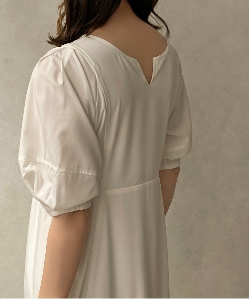 apres jour clair(アプレジュールクレア)の「【apres jour clair】ランタンスリーブワンピース【ZOZOTOWN限定アイテム】(ワンピース・レディース・モカ/オフホワイト・X-LARGE/フリー)」の6枚目の写真