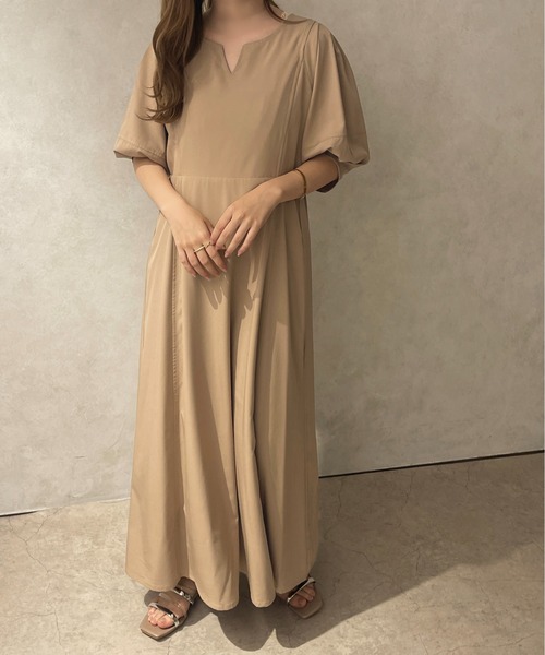 apres jour clair(アプレジュールクレア)の「【apres jour clair】ランタンスリーブワンピース【ZOZOTOWN限定アイテム】(ワンピース・レディース・モカ/オフホワイト・X-LARGE/フリー)」の8枚目の写真