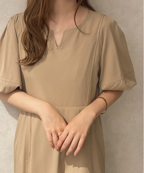 apres jour clair(アプレジュールクレア)の「【apres jour clair】ランタンスリーブワンピース【ZOZOTOWN限定アイテム】(ワンピース・レディース・モカ/オフホワイト・X-LARGE/フリー)」の13枚目の写真