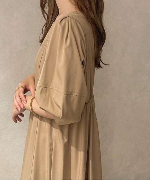 apres jour clair(アプレジュールクレア)の「【apres jour clair】ランタンスリーブワンピース【ZOZOTOWN限定アイテム】(ワンピース・レディース・モカ/オフホワイト・X-LARGE/フリー)」の15枚目の写真