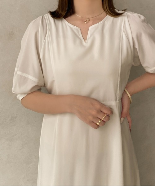 apres jour clair(アプレジュールクレア)の「【apres jour clair】ランタンスリーブワンピース【ZOZOTOWN限定アイテム】(ワンピース・レディース・モカ/オフホワイト・X-LARGE/フリー)」の21枚目の写真