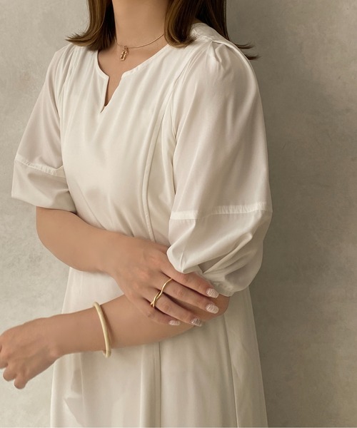 apres jour clair(アプレジュールクレア)の「【apres jour clair】ランタンスリーブワンピース【ZOZOTOWN限定アイテム】(ワンピース・レディース・モカ/オフホワイト・X-LARGE/フリー)」の20枚目の写真
