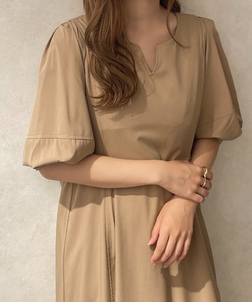 apres jour clair(アプレジュールクレア)の「【apres jour clair】ランタンスリーブワンピース【ZOZOTOWN限定アイテム】(ワンピース・レディース・モカ/オフホワイト・X-LARGE/フリー)」の17枚目の写真
