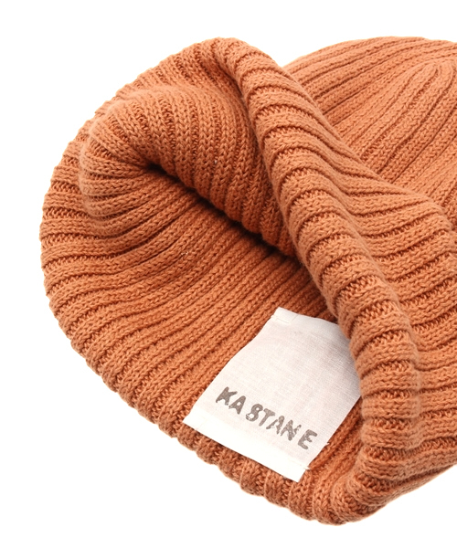 Kastane（カスタネ）の「【Kastane】KNITCAP（ニットキャップ/ビーニー・レディース・アイボリー/グレー/オレンジ/ネイビー・FREE）」の9枚目の写真