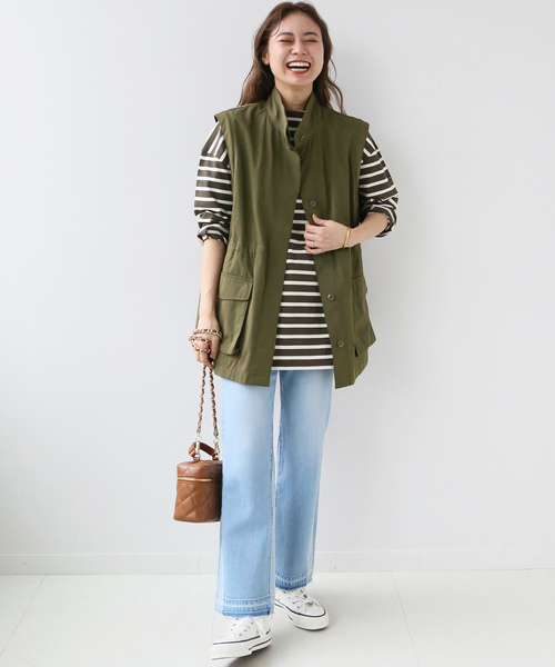 JOURNAL STANDARD relume（ジャーナルスタンダード　レリューム）の「2WAYミリタリーブルゾン（ミリタリージャケット・レディース・ブラック/カーキ・FREE）」の11枚目の写真