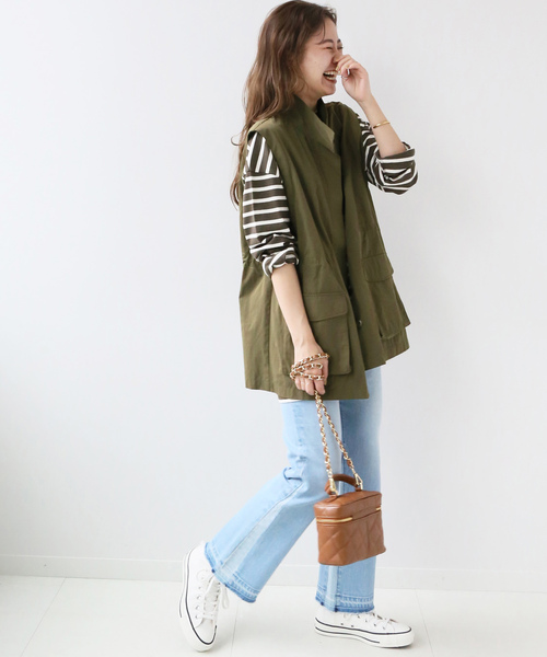 JOURNAL STANDARD relume（ジャーナルスタンダード　レリューム）の「2WAYミリタリーブルゾン（ミリタリージャケット・レディース・ブラック/カーキ・FREE）」の16枚目の写真