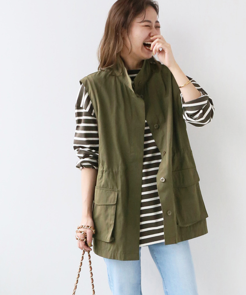 JOURNAL STANDARD relume（ジャーナルスタンダード　レリューム）の「2WAYミリタリーブルゾン（ミリタリージャケット・レディース・ブラック/カーキ・FREE）」の19枚目の写真