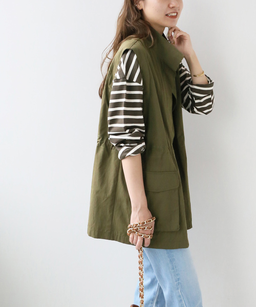 JOURNAL STANDARD relume（ジャーナルスタンダード　レリューム）の「2WAYミリタリーブルゾン（ミリタリージャケット・レディース・ブラック/カーキ・FREE）」の21枚目の写真