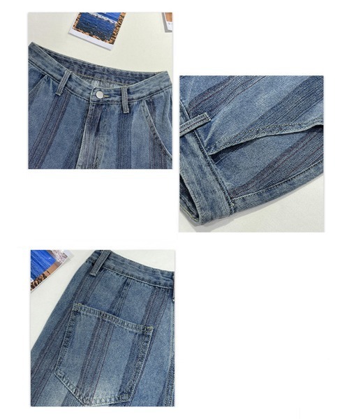 Ressaca(レサーカ)の「ストライプルーズストレートハイウエストデニムパンツ(デニムパンツ・レディース・ブルー・S/M/L)」の10枚目の写真