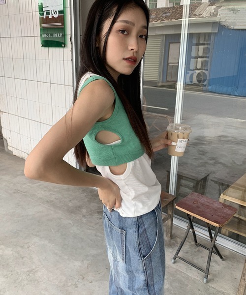 Ressaca(レサーカ)の「ストライプルーズストレートハイウエストデニムパンツ(デニムパンツ・レディース・ブルー・S/M/L)」の13枚目の写真