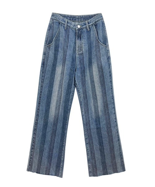 Ressaca(レサーカ)の「ストライプルーズストレートハイウエストデニムパンツ(デニムパンツ・レディース・ブルー・S/M/L)」の6枚目の写真