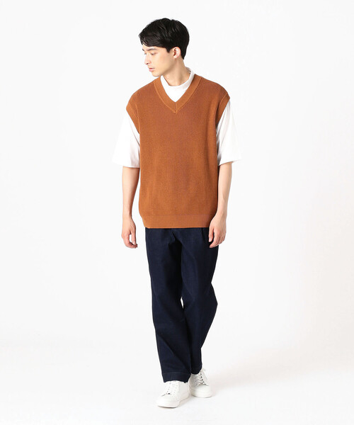 COMME CA ISM（コムサイズム）の「ニットベスト（ニット/セーター・メンズ・ベージュ/ネイビー/オレンジ/グリーン・MEDIUM/LARGE）」の11枚目の写真