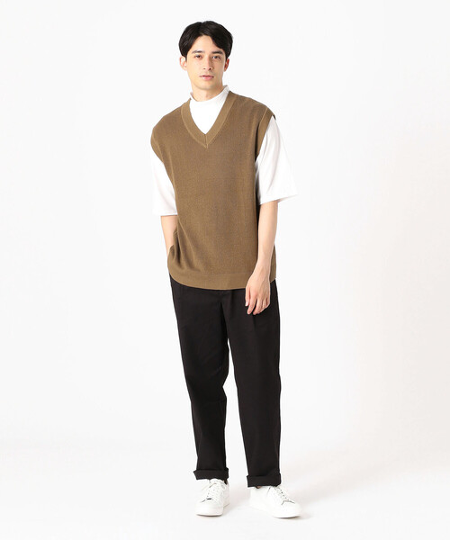 COMME CA ISM（コムサイズム）の「ニットベスト（ニット/セーター・メンズ・ベージュ/ネイビー/オレンジ/グリーン・MEDIUM/LARGE）」の7枚目の写真